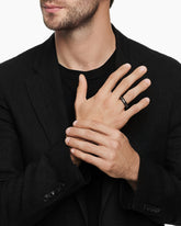 Faceted Band Ring in Black Titanium, 6mm